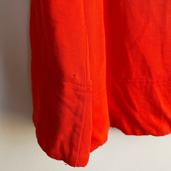 Anthropologie Bright Orange Peasant Tie Neck Dress Size M - Picture 6 of 7